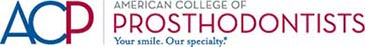 American College of Prosthodontists. Your smile. Our speciality. Logo.